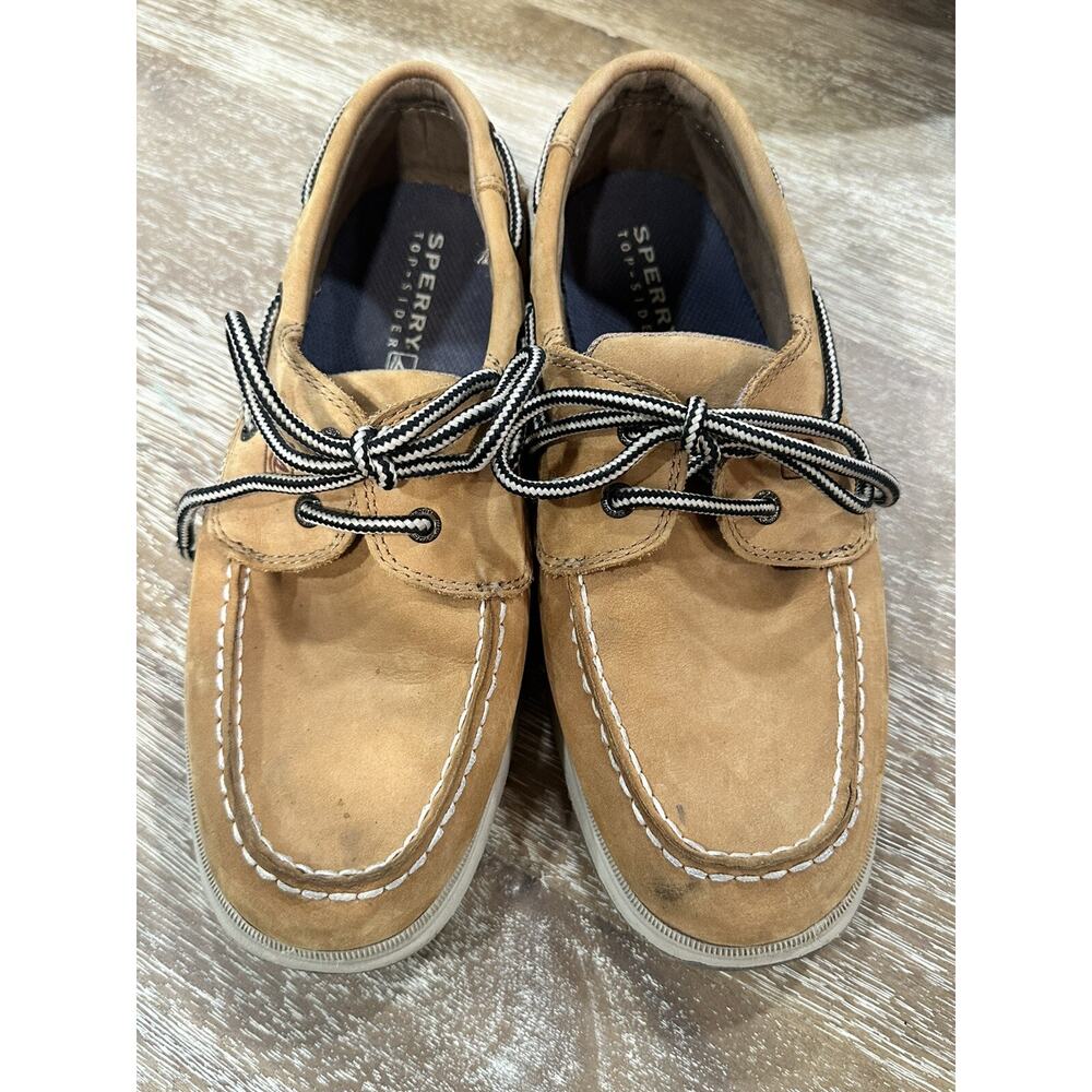 Sperry Top Sider Shoes Boys 4.5M INTREPID Casual Boat Deck Leather‎ YB21463A GUC